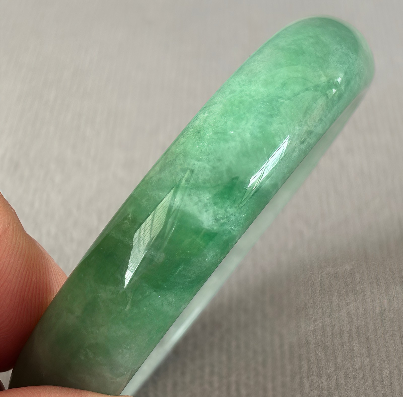 59mm Natural Green Jadeite Jade Bracelets Burma Emerald Jade Bracelet Bangle