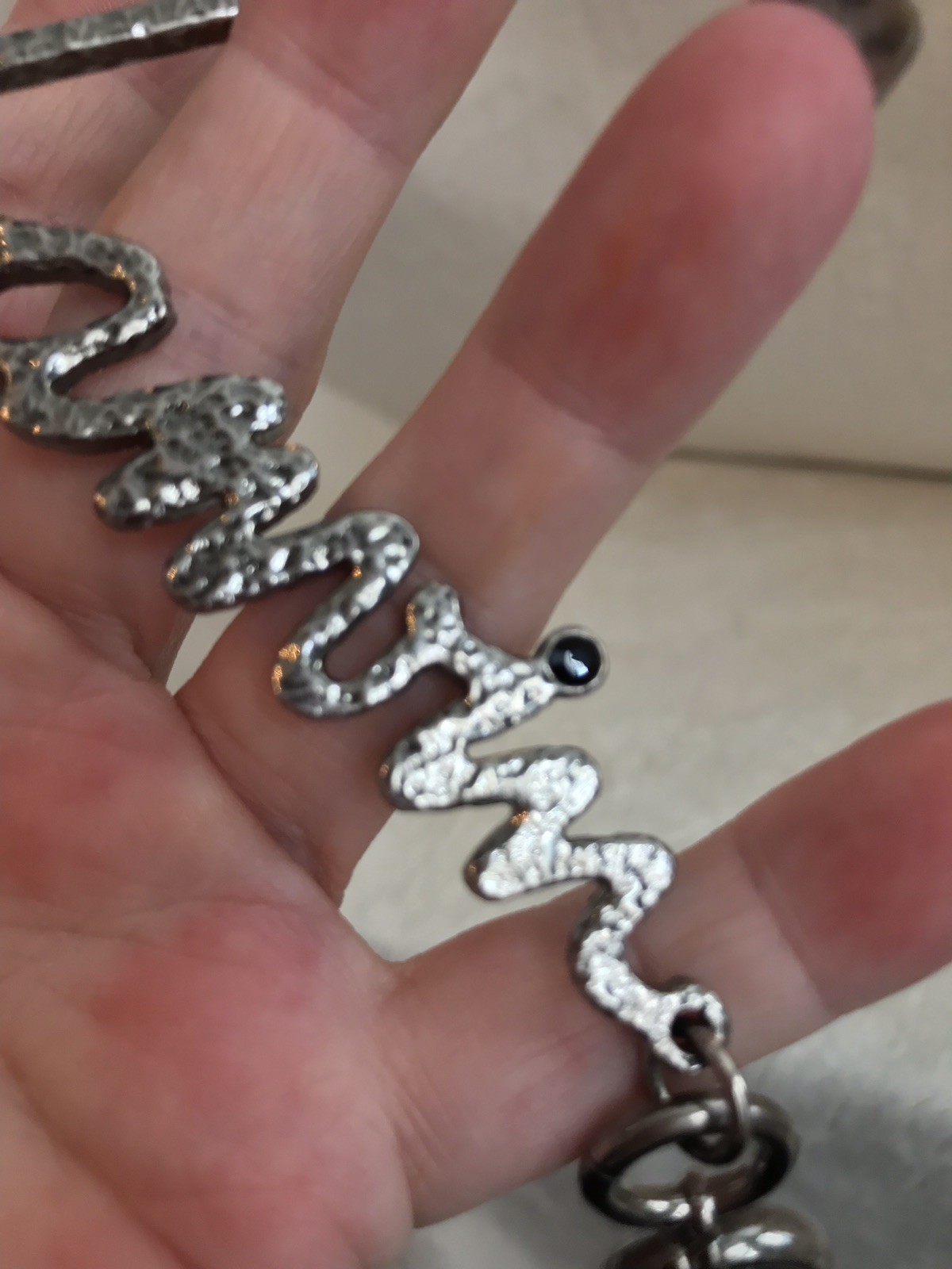 New LANVIN Silver L-A-N-V-I-N Key Chain, Charm, 6” Length