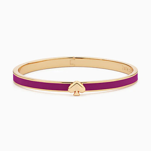 Kate Spade Everyday Spade Thin Enamel Bangle Bracelet Magenta NWT