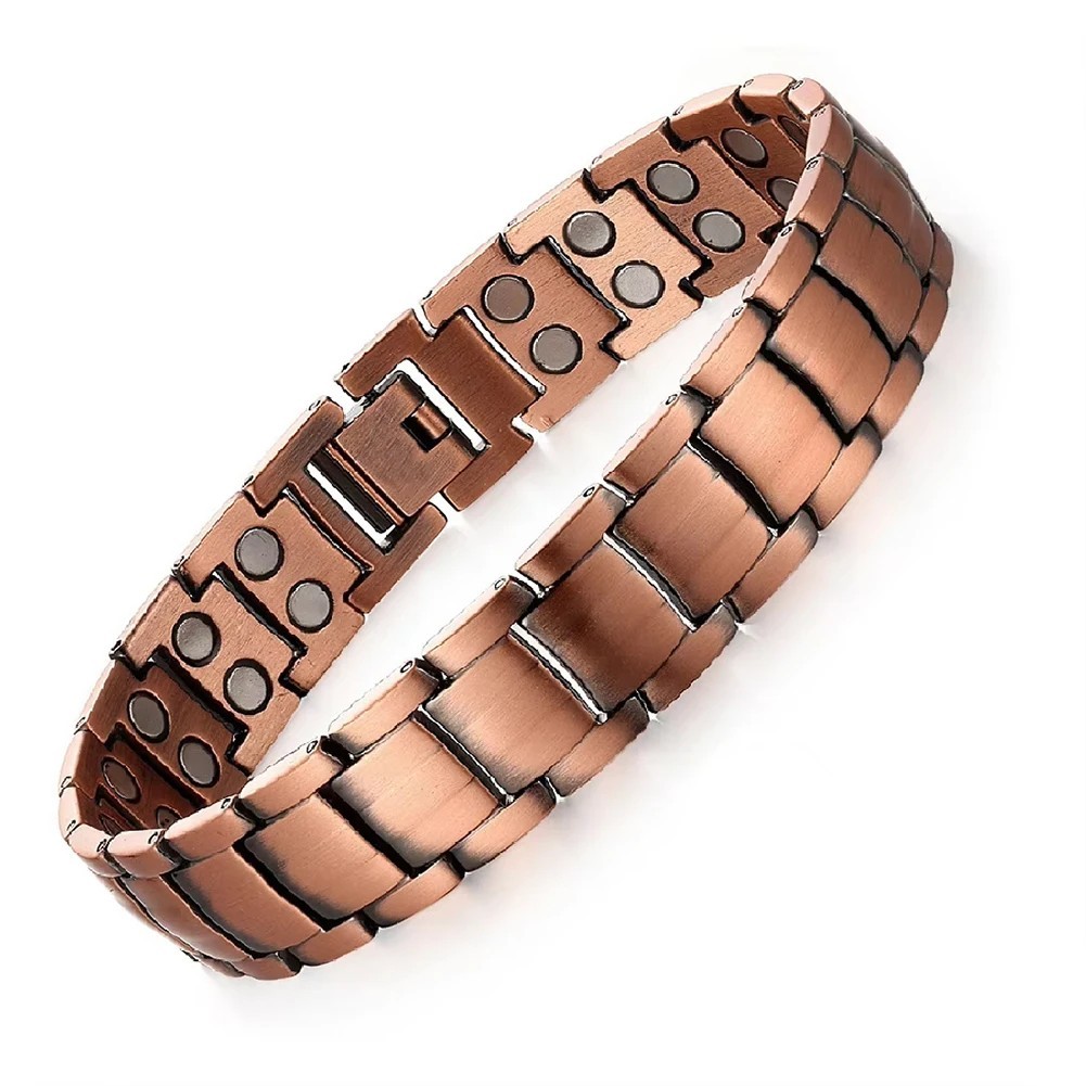 Pulsera magnética de cobre puro para hombres y mujeres Energy Arthritis Pain Va