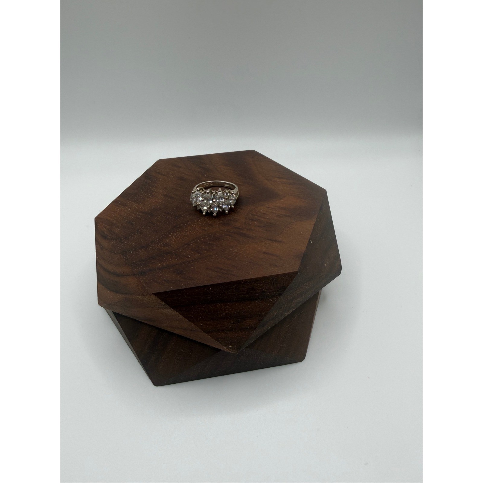 DQCZ Sterling Silver Marquise Diamonique Cluster Statement Ring Size 5