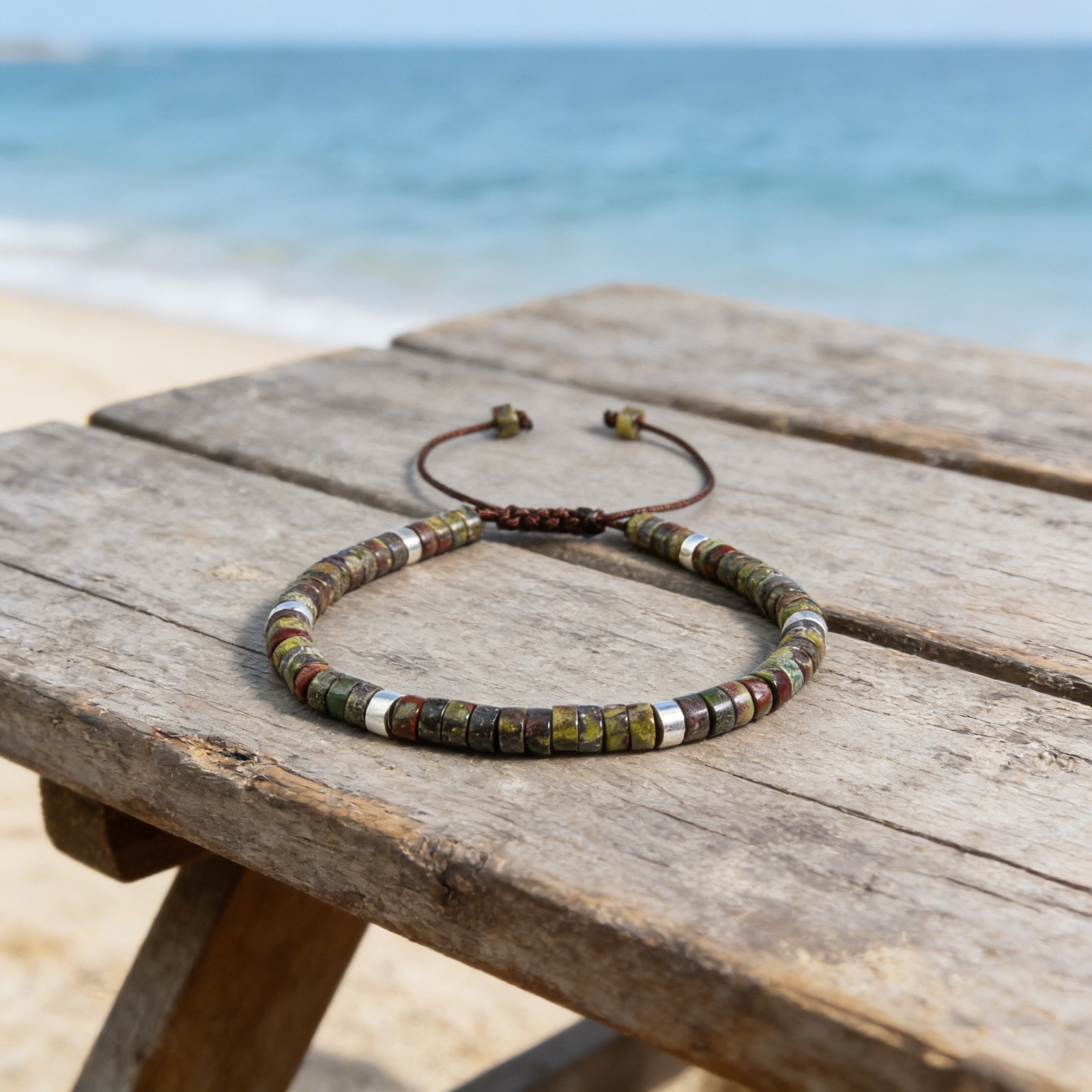 Natural Dragon Bloodstone Dainty Bracelet 4mm Beads Healing Crystal Bracelet