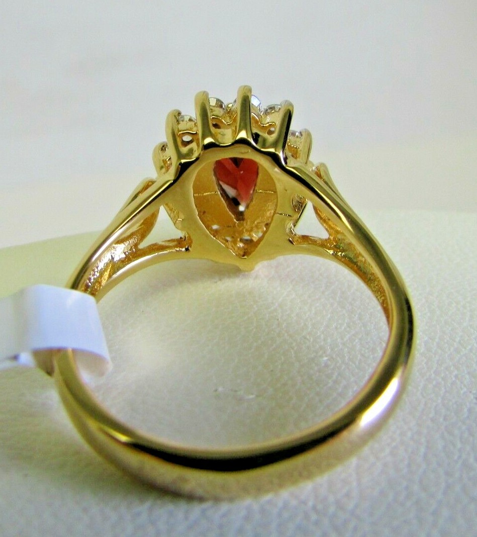 Allison Reed Gold Tone Garnet Ring Size 7 (O45 1617 05) NEW
