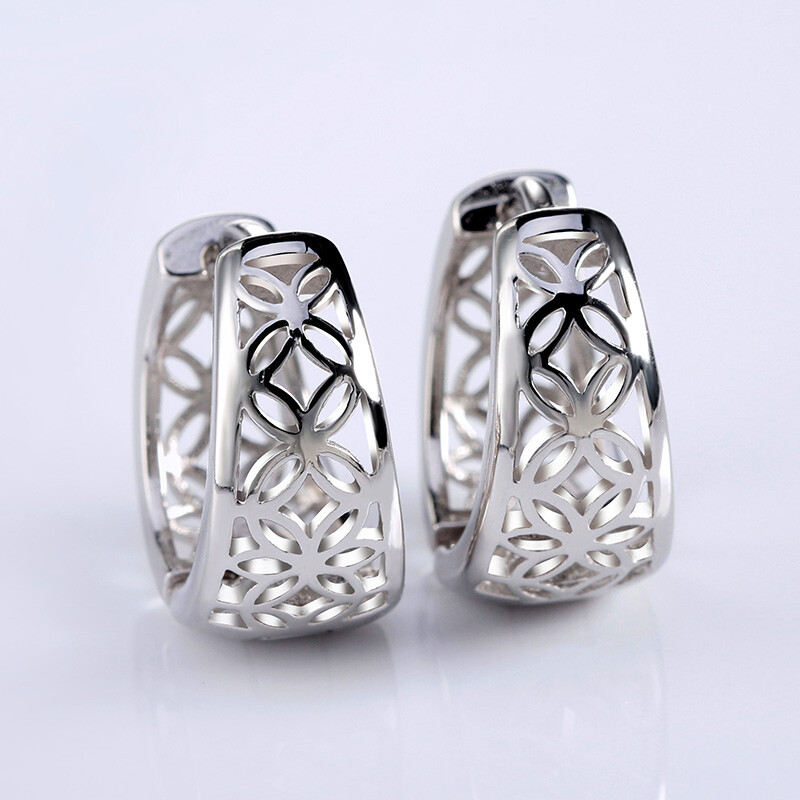 Filigree Wide Hoop Earrings for Women Gold Plated Ginger Lyne Collection