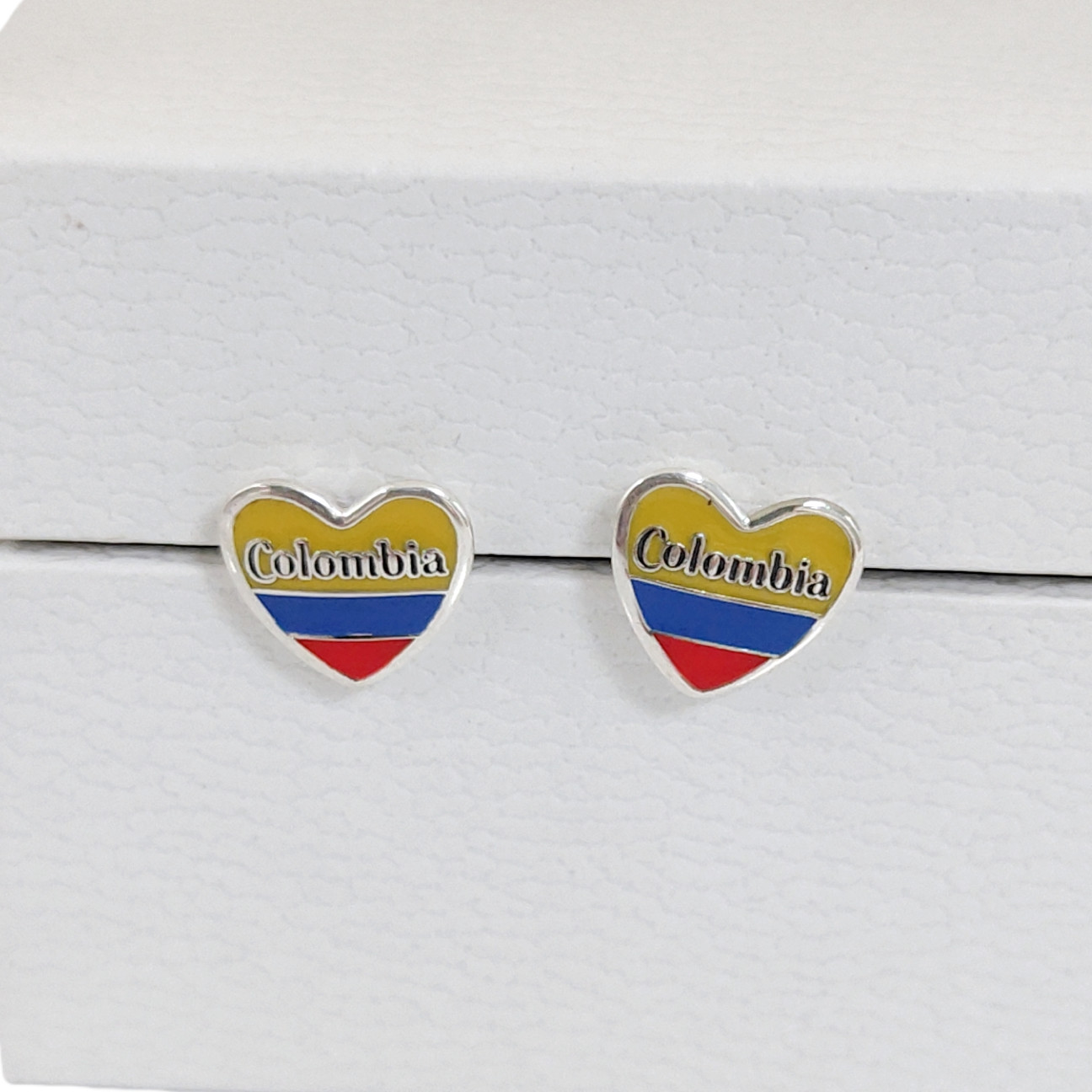 Colombia Flag Earring Stud Earrings Exclusive Designed Women Jewelry S925 Silver