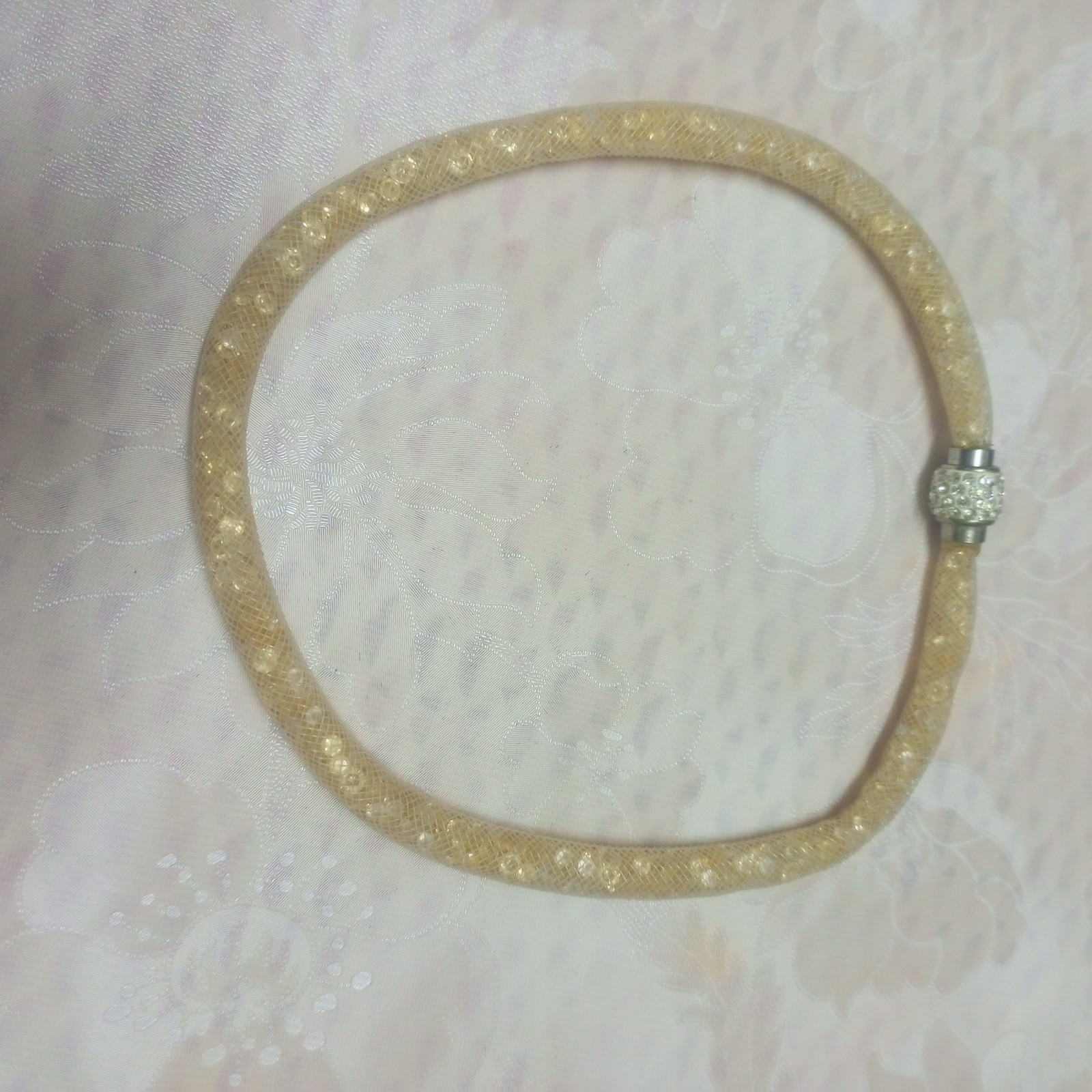Small Beads In Net Choker Necklace With Magnetic Closure Accessories Jewelry