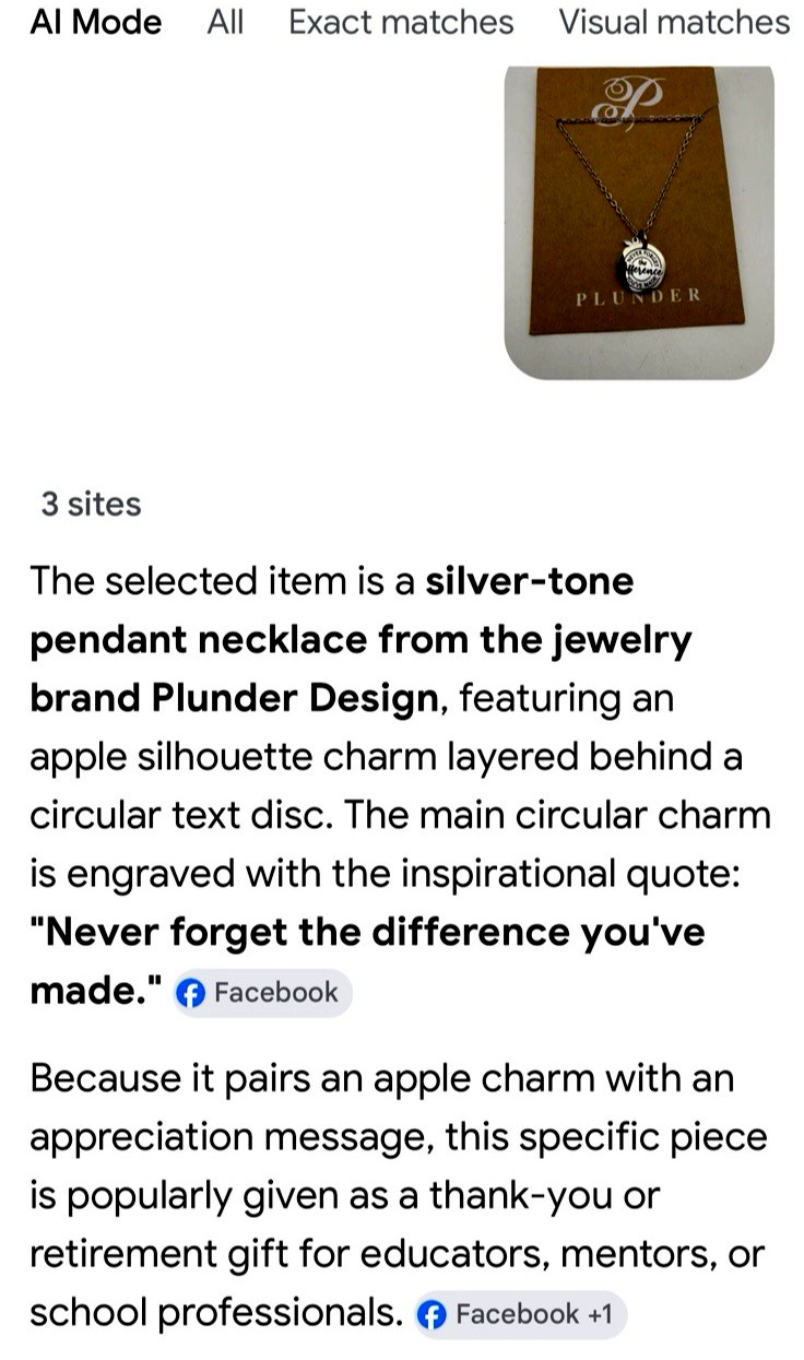 NWT Plunder 18″ Silver Tone Inspirational “Never Forget..” Pendant Necklace