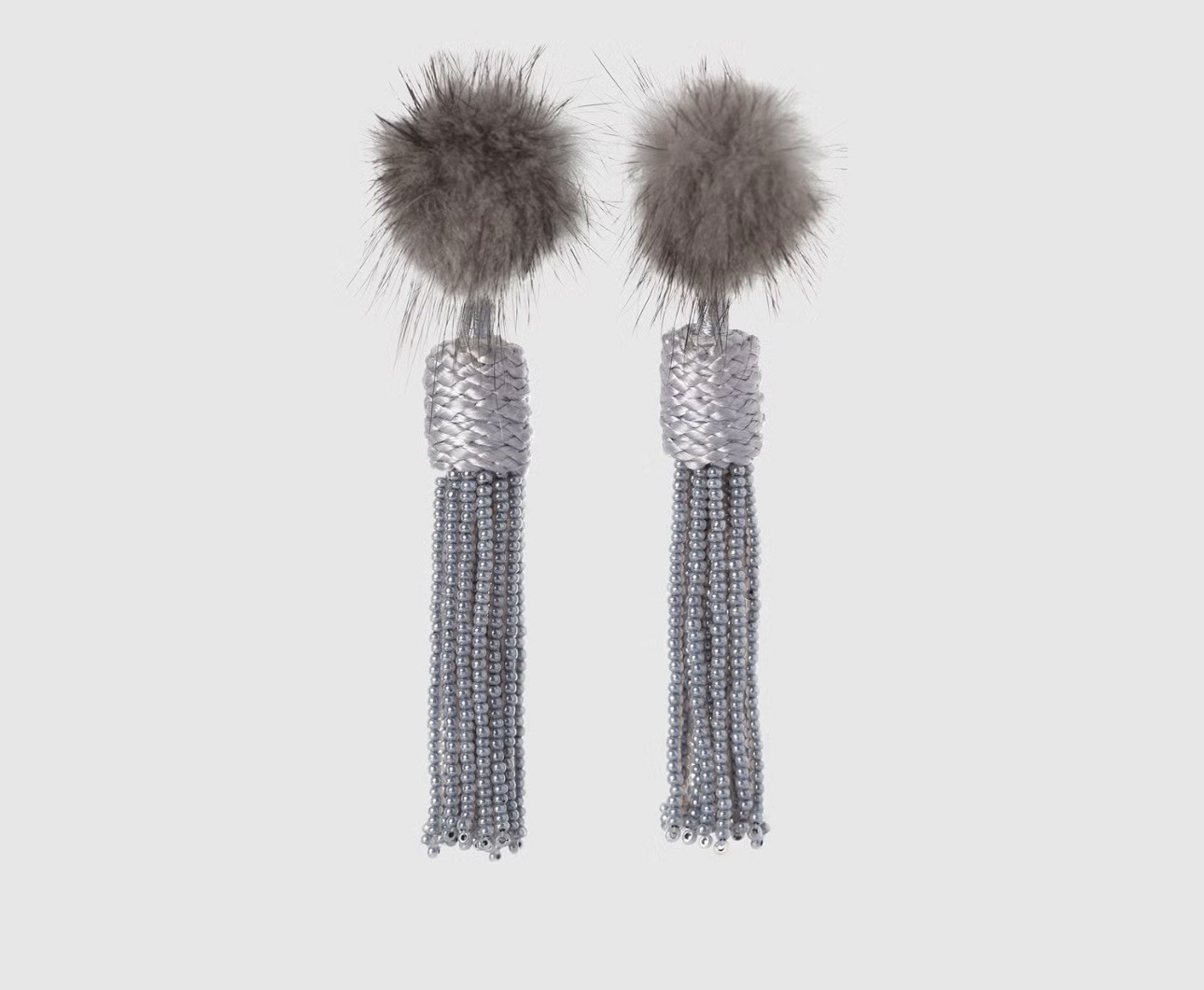Mignonne Gavigan Statement earrings “Jackie” FUR Pom-Pom Pierced Earrings