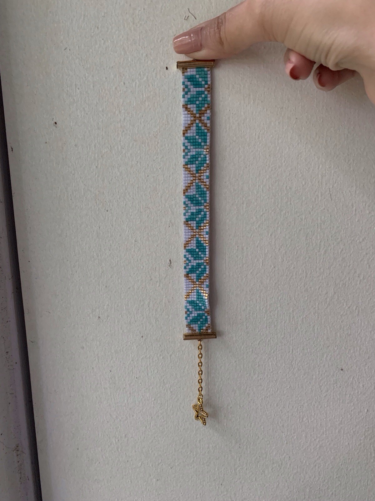 Multicolor Beaded Bracelet | Toggle Clasp | Star Dangle Charm | Adjustable