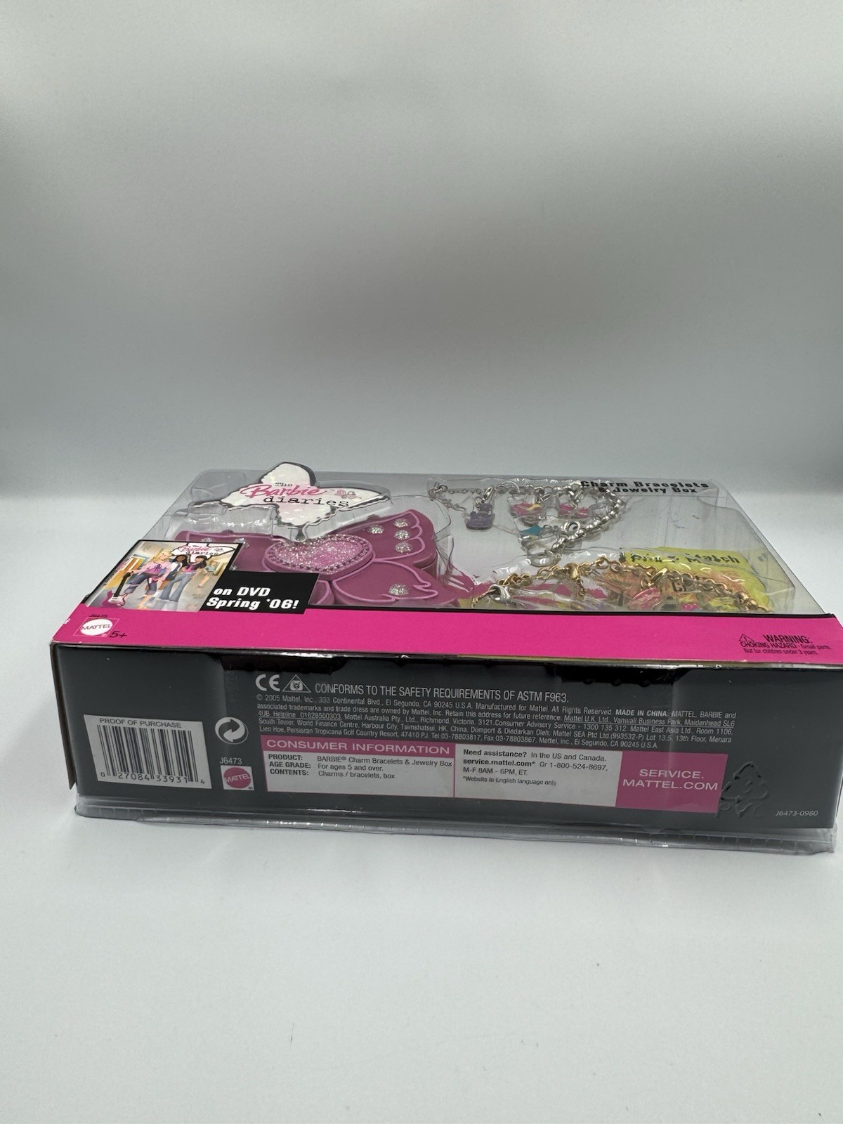 Mattel Barbie Diaries Charm Bracelets Set Butterfly Jewelry Box 2005