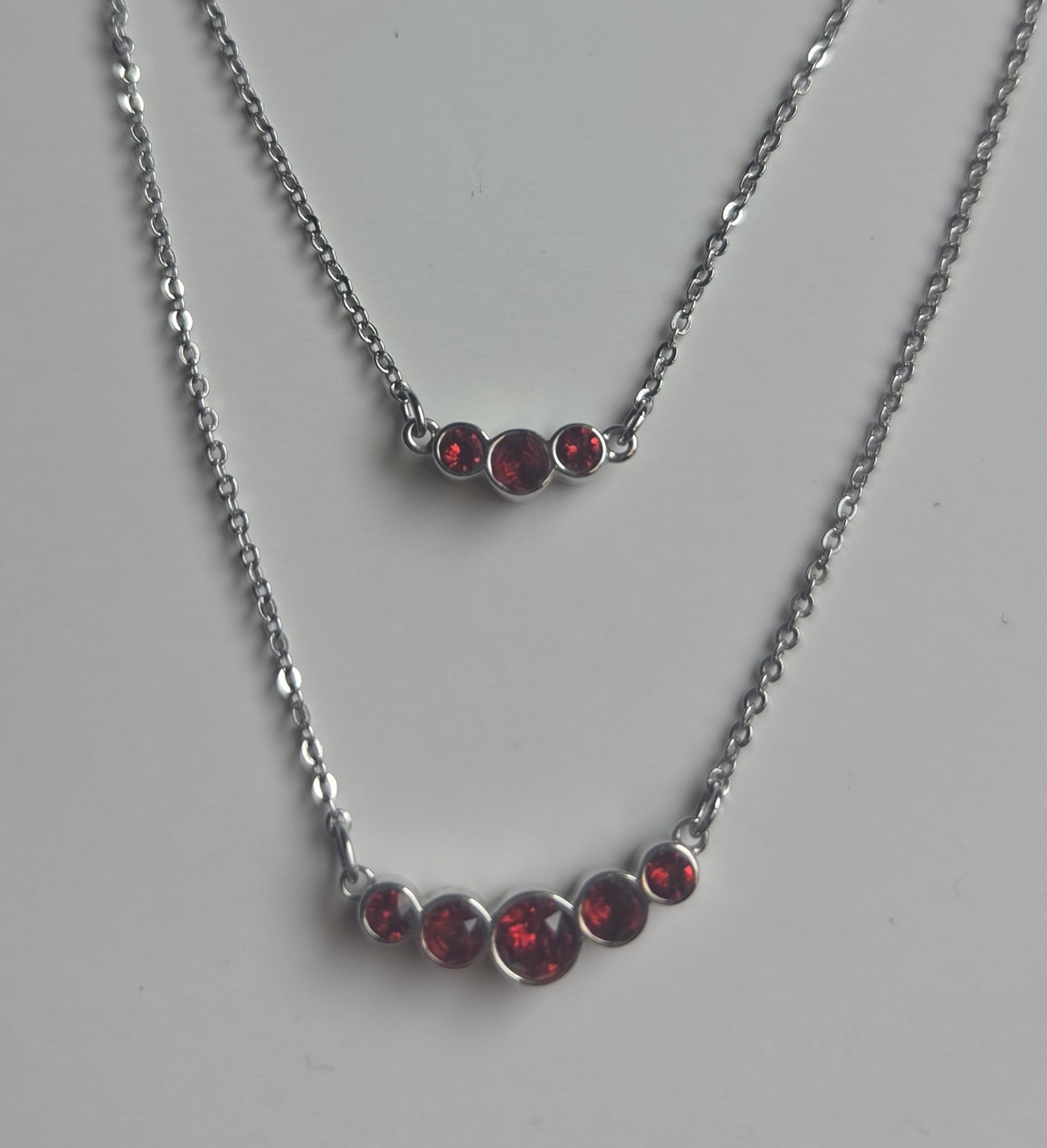 Touchstone Swarovski Crystal Necklace Double Dutch Red