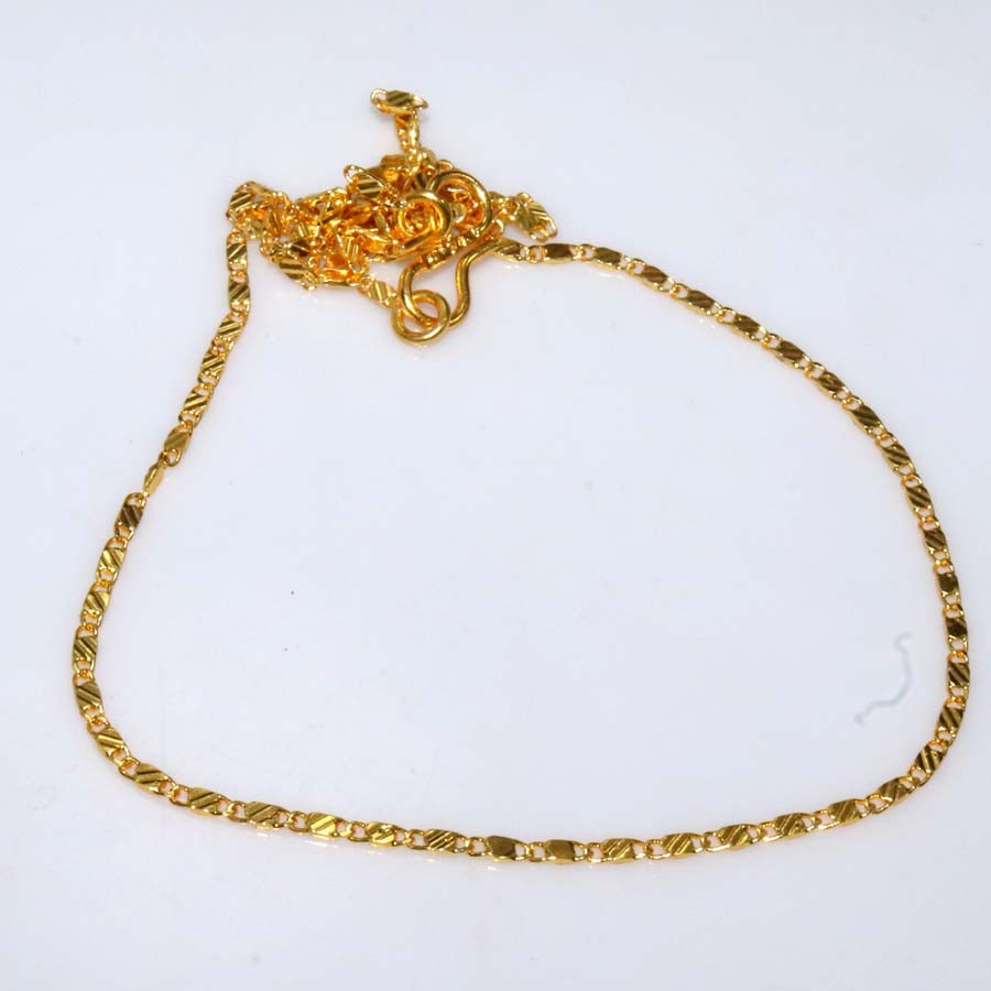 Gold Classic Box Golden Finished Handmade Chain Necklace Size 18″ GW