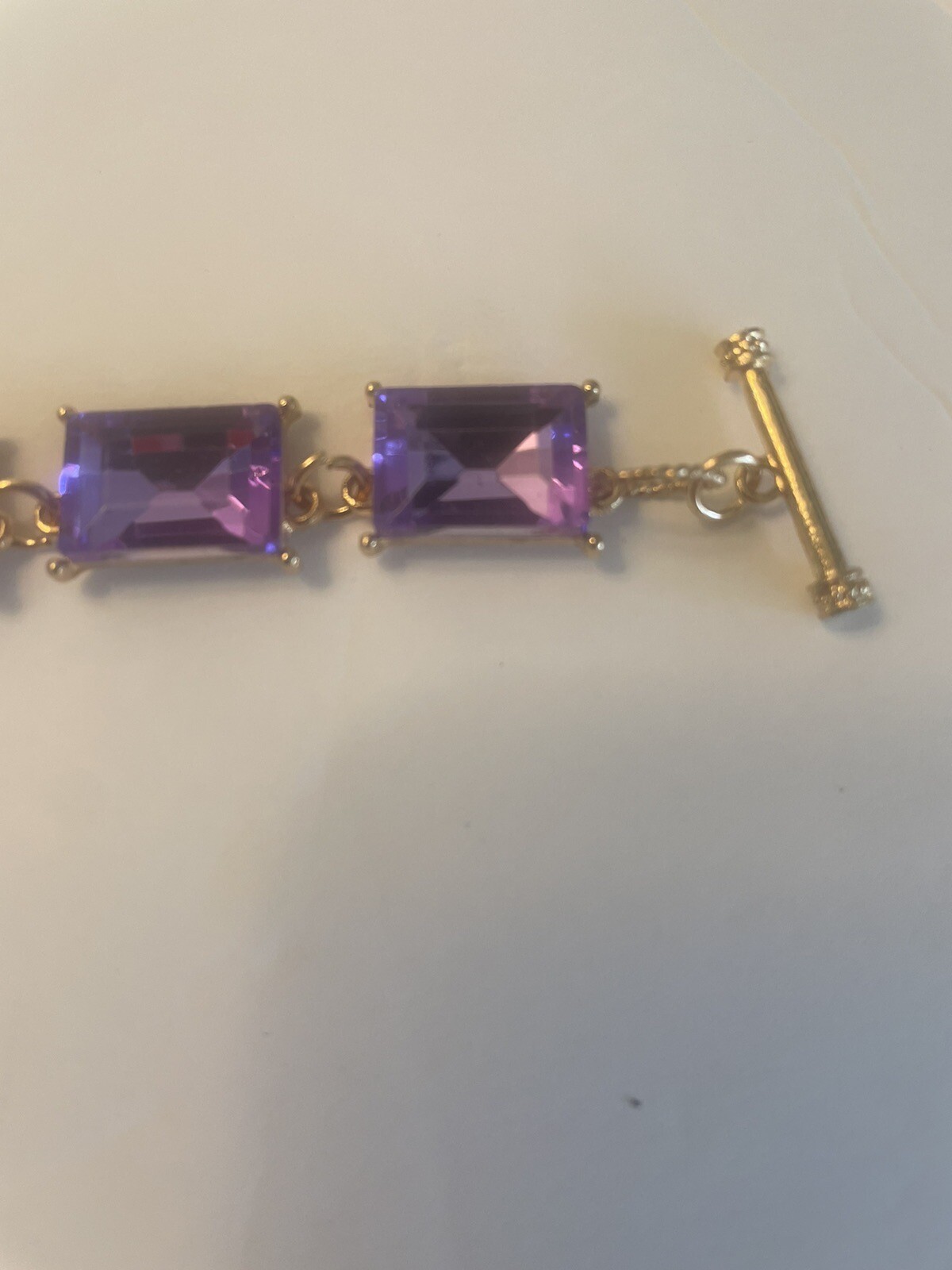 Plus Size Amethyst Crystal Bracelet 9 inches NWT Handmade by Sheoma