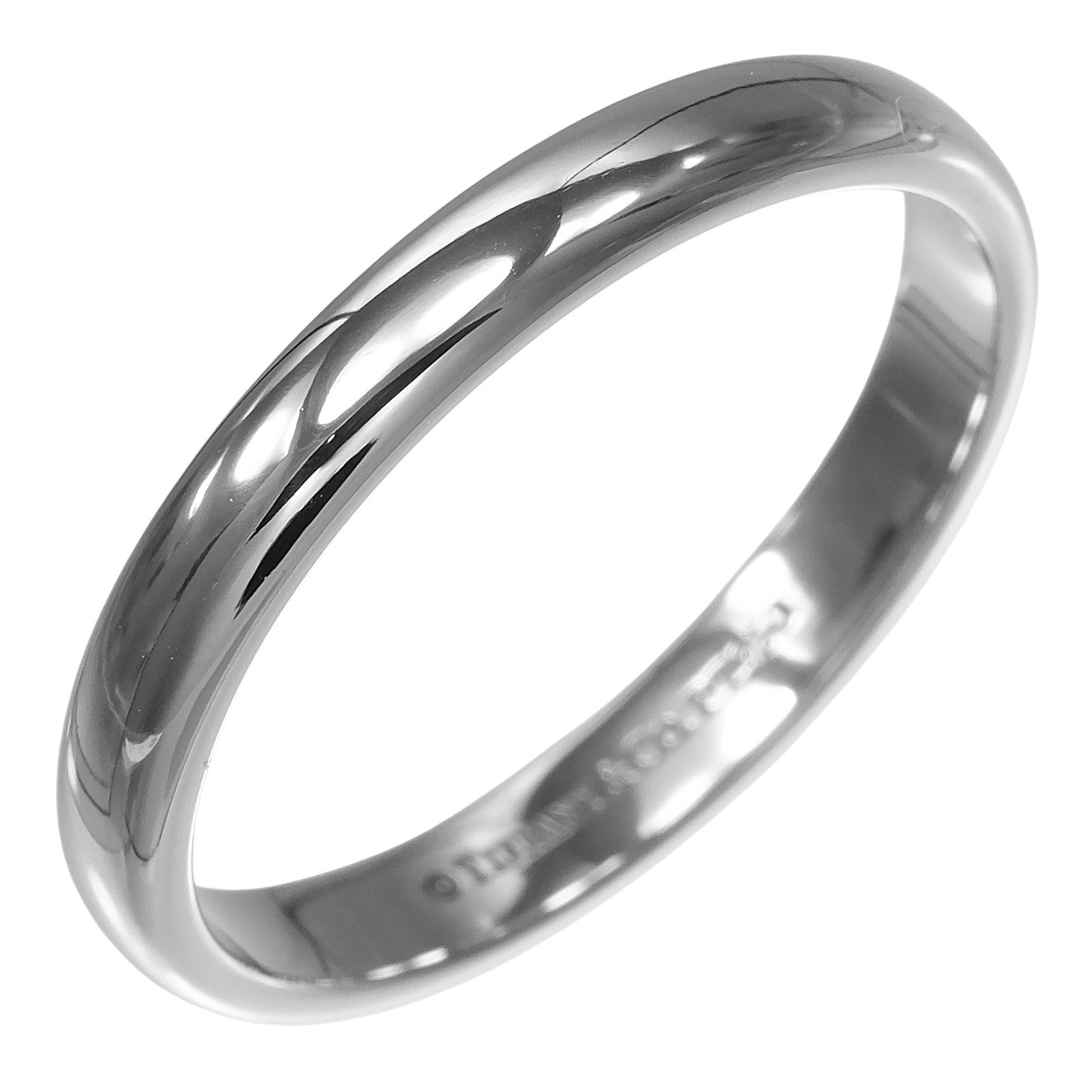 TIFFANY&Co. forever classic band Ring 0.1″ band Pt950Platinum #8.6(US Size…