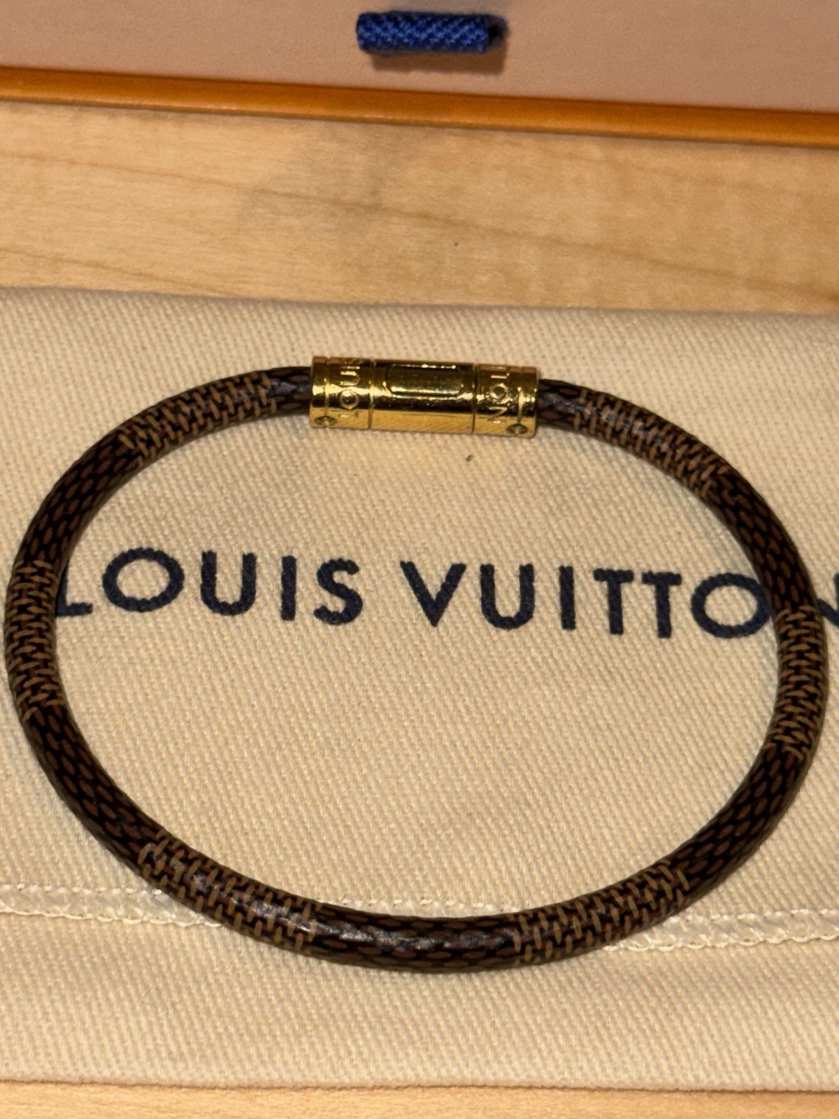 Louis Vuitton Damier Ebene Keep It Bracelet Size 21 Cm Very Good Preowned LV