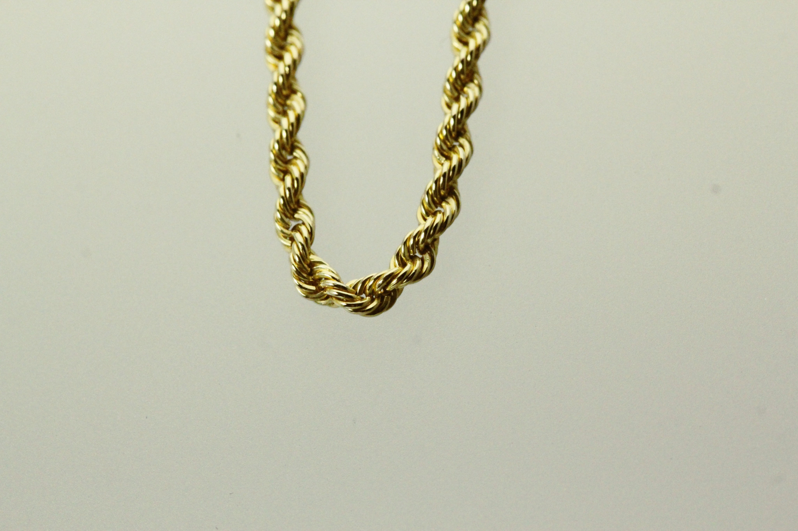 Vintage 1/13 10K Gold 925 Sterling Silver 16″ Long Rope Chain 5.6 Grams NEC5521