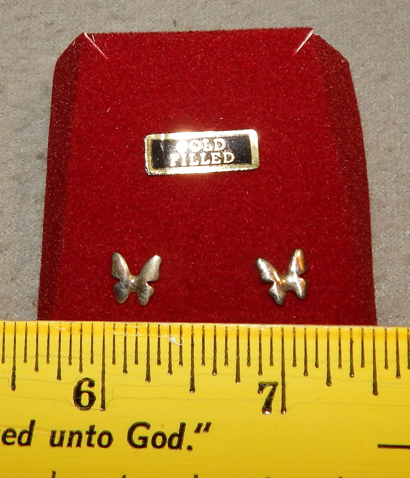 Vintage Gold Filled Butterfly Earrings (1/4″) new #1