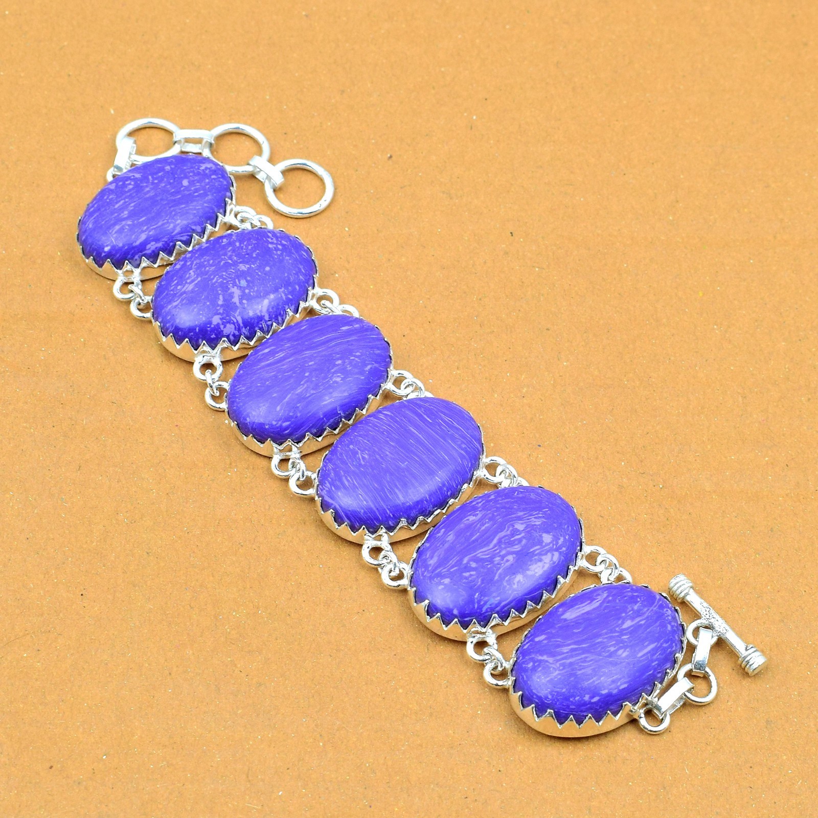 Charoite Gemstone 925 Sterling Silver Handmade Bracelet For Gift