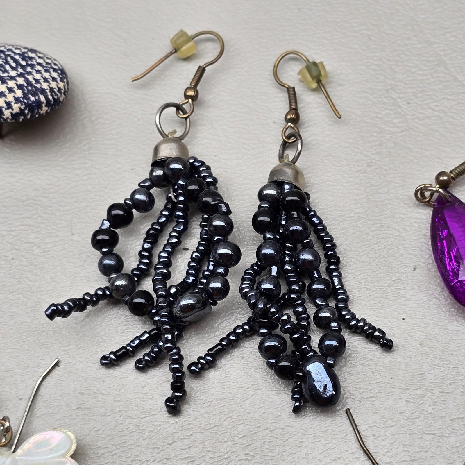 Earrings Lot Pierced Dangle Hook Stud Mixed Styles Beaded Enamel Fashion 8 Pair