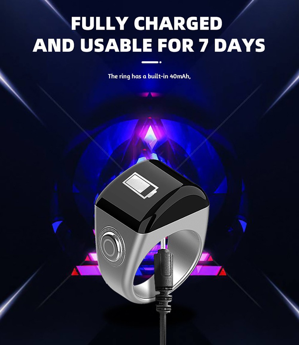 Digital Counter Timer Smart Ring Fitness Activity Tracker Health Monitoring Tech