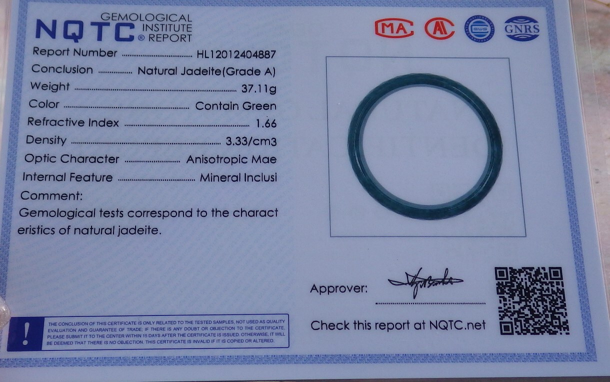 Video Certified Icy Green A JADE Jadeite Dia Cut Bangle Bracelet 59mm 手镯 683118