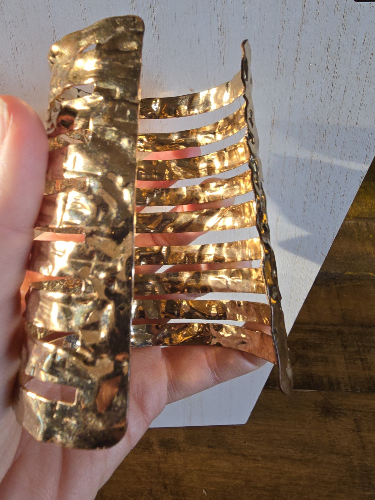 Gold Plated Bangle Cuff Bracelets 9 Layered Fashion Retrow Water Ripple