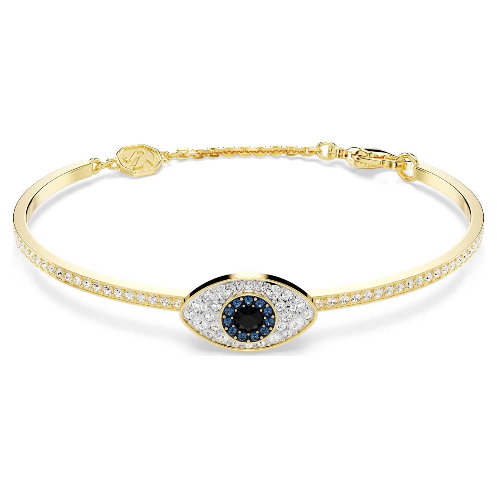 Swarovski Symbolica Bangle, Large, Evil Eye, Blue, Gold-Tone Plated 5700879