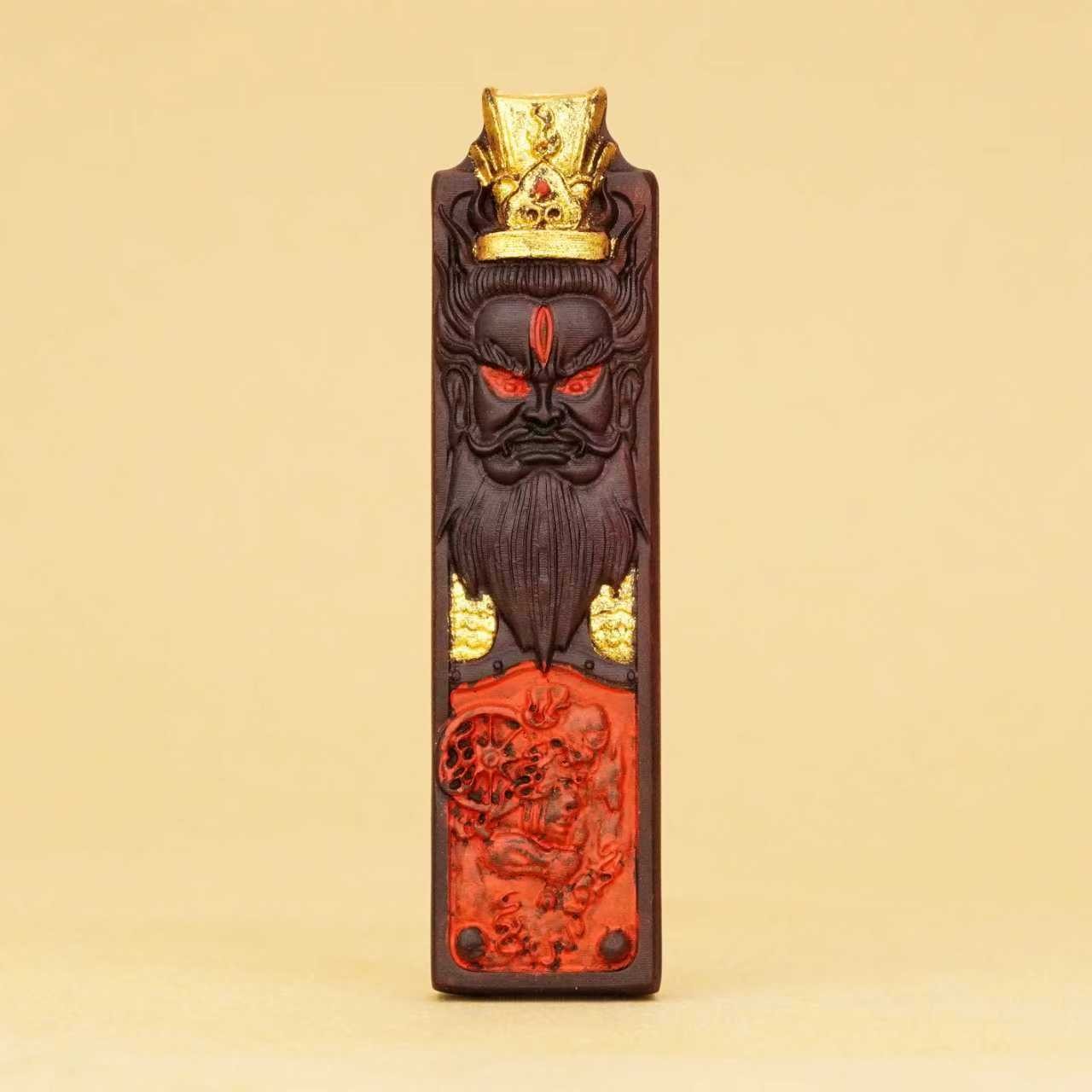 Thunder-Struck Wood Ling Guan Pendant | Taoist Marshal Protector