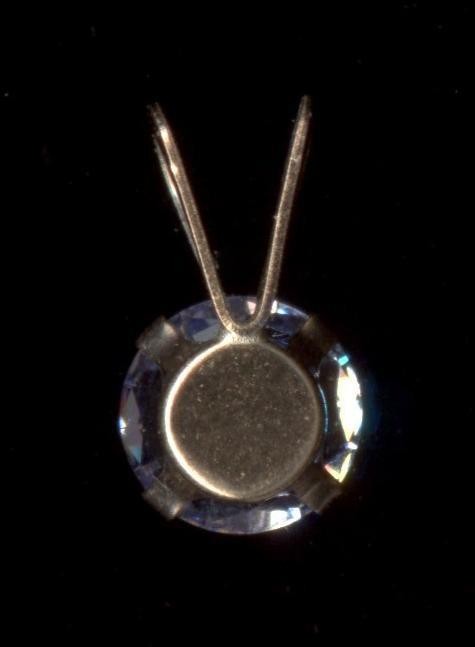 New 10K Fine Solid Yellow Gold 5mm Round Blue Crystal CZ Solitaire Pendant ~QV