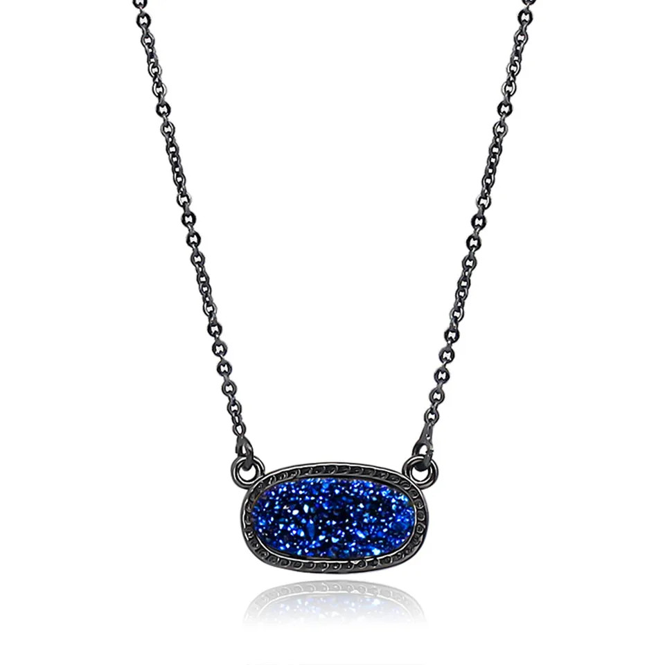Oval Crystal Necklace for Women, Modern Fashon
