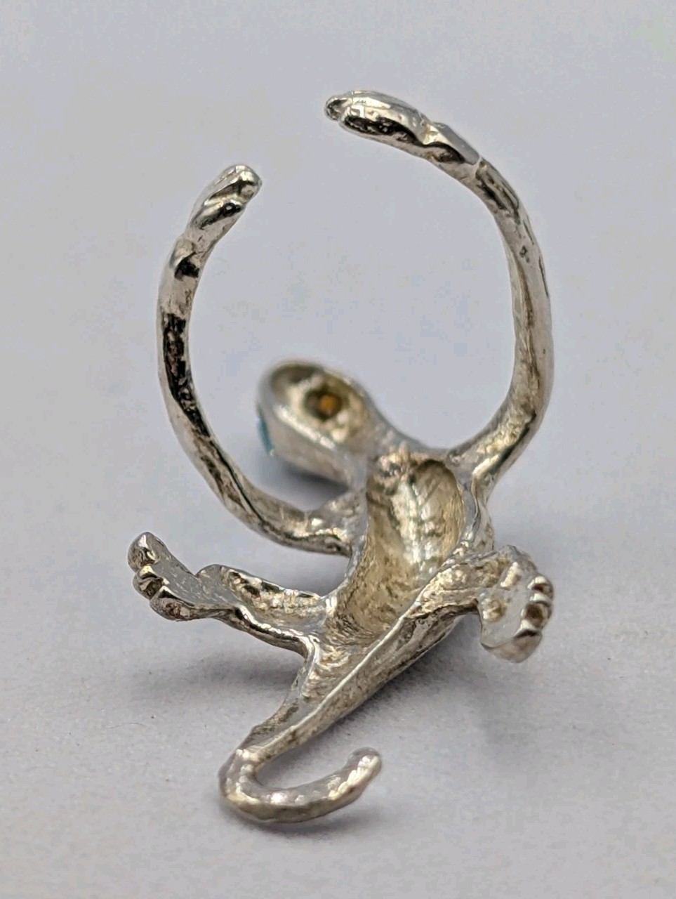 Sterling Silver Blue Crystal Eyed Lizard Gecko 925 Right Earring Ear Cuff – 1.5g
