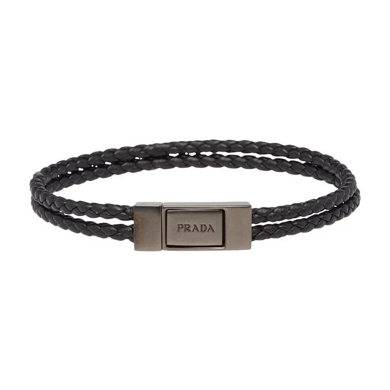 Prada Braided Nappa Leather Bracelet