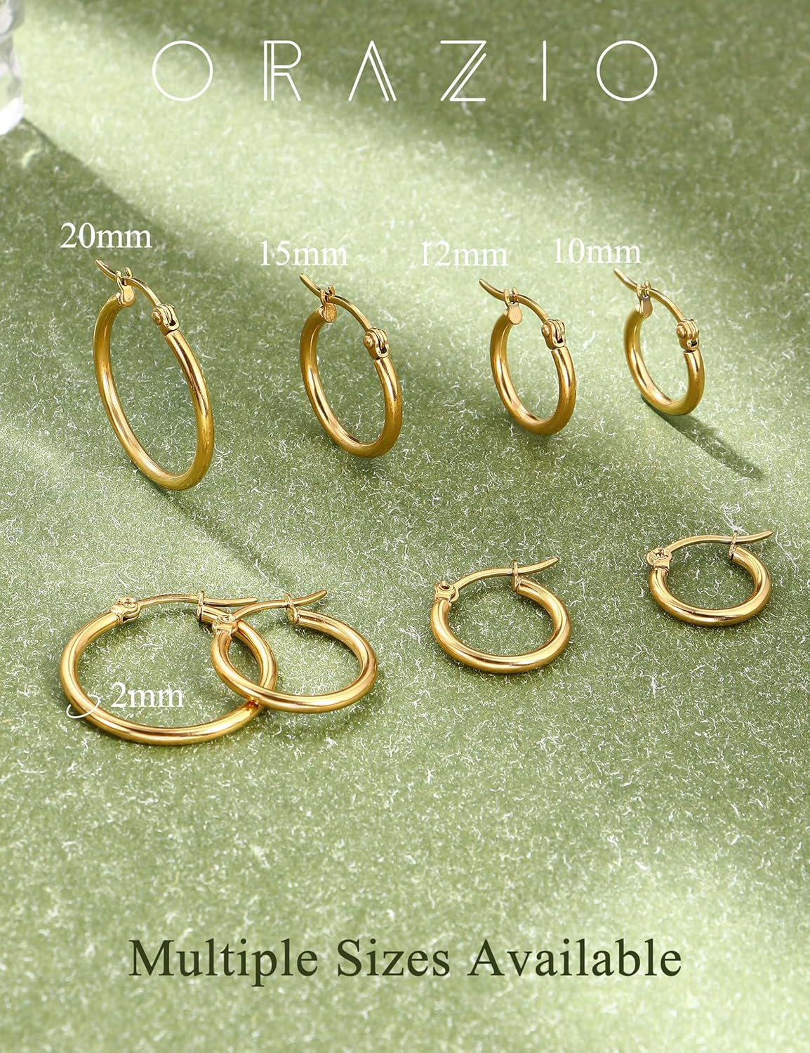 4 Pairs Stainless Steel Hoop Earrings Set Cute Huggie Earrings for Women,10Mm-20