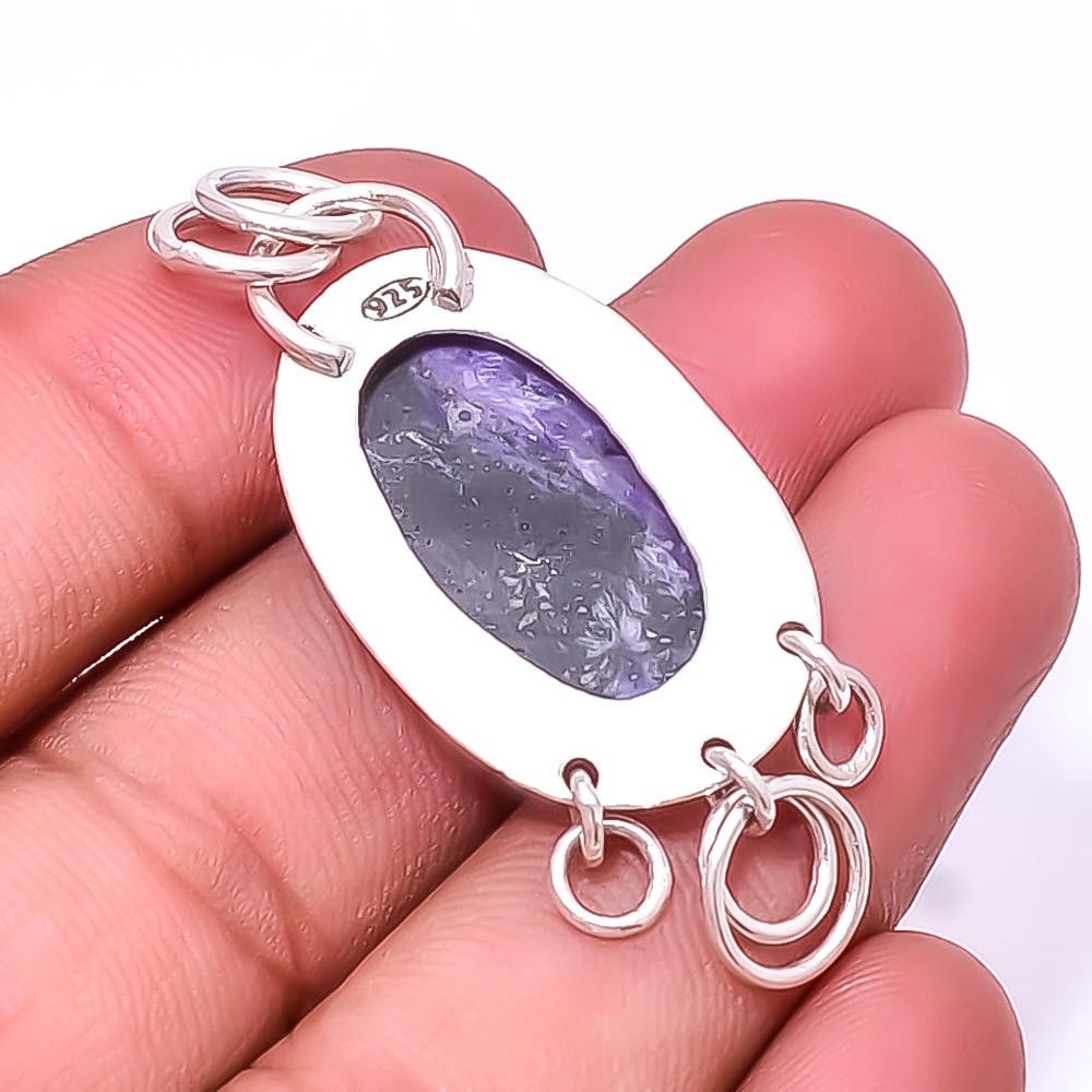 Purple Charoite – Siberia Gemstone 925 Sterling Silver Pendant 1.95″ P17