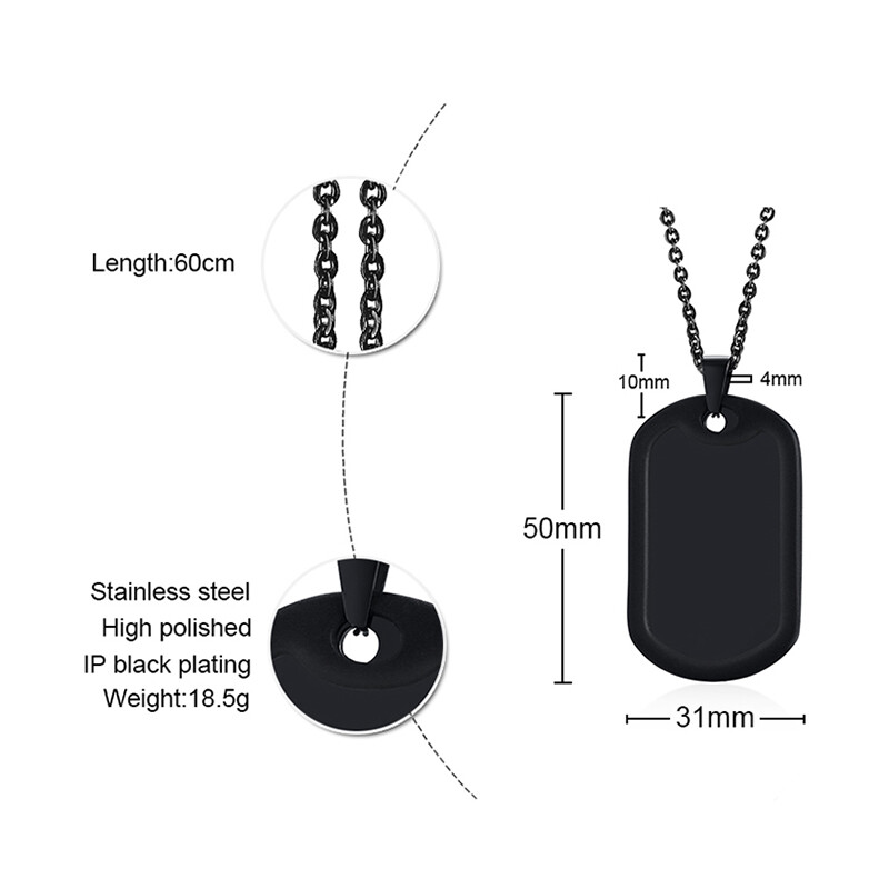 Personalized ID Name Military Dog Tags w/ Silicone Silencer Men Necklace Pendant