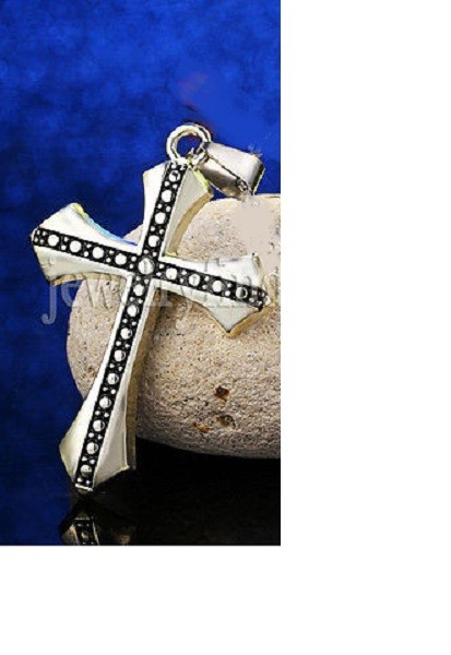 large CROSS CRUCIFIX JESUS PRAY FAITH HOPE HEAL pendant SILVER 20″ necklace men
