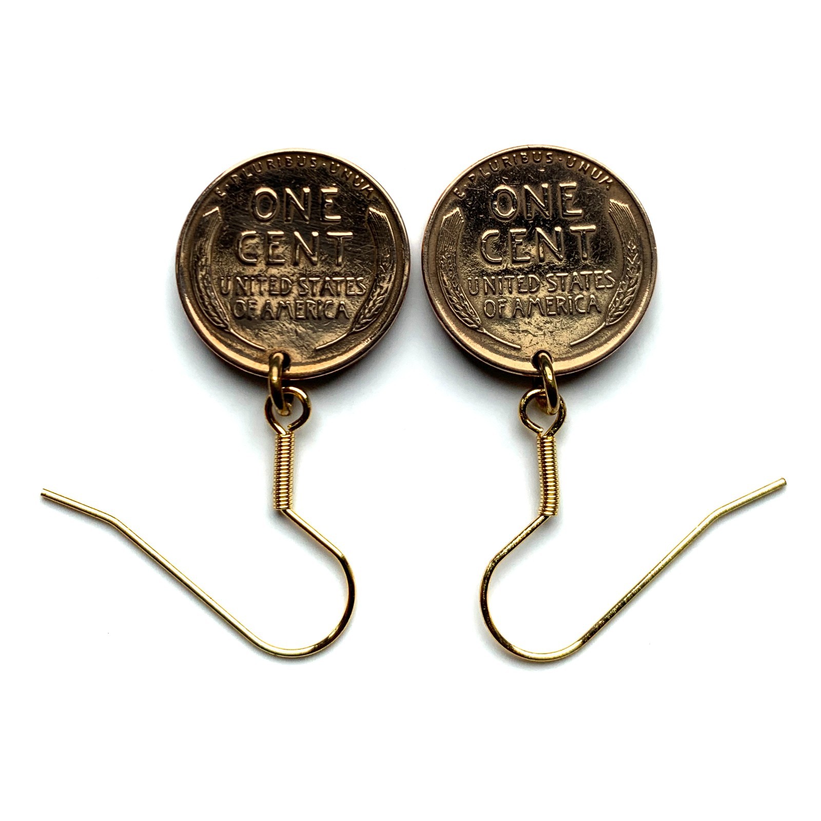 1946 Wheat Penny 1 Cent coin earrings president Abraham Lincoln Kentucky e000659