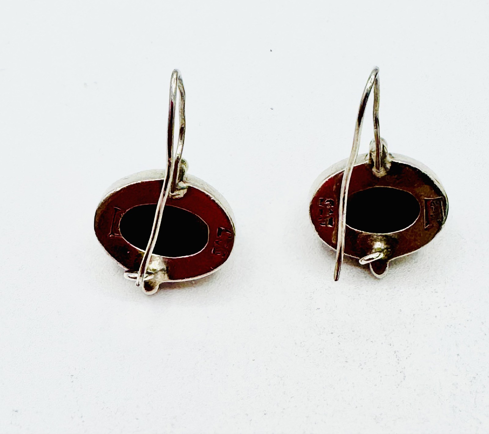 Sterling silver dark gray moonstone earring