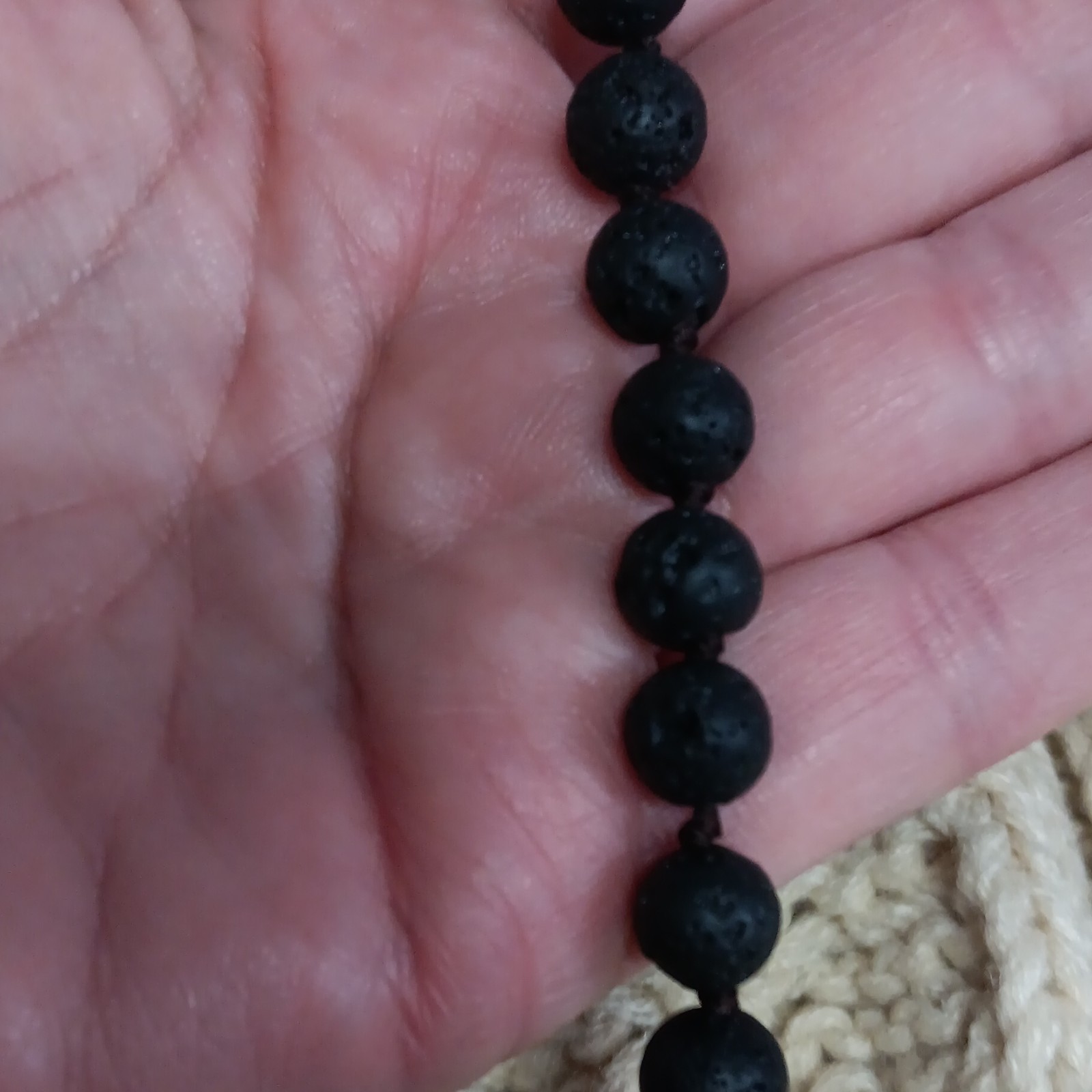 Black Silver Beaded Ball Chain Necklace Cross Charm Pendant Religious