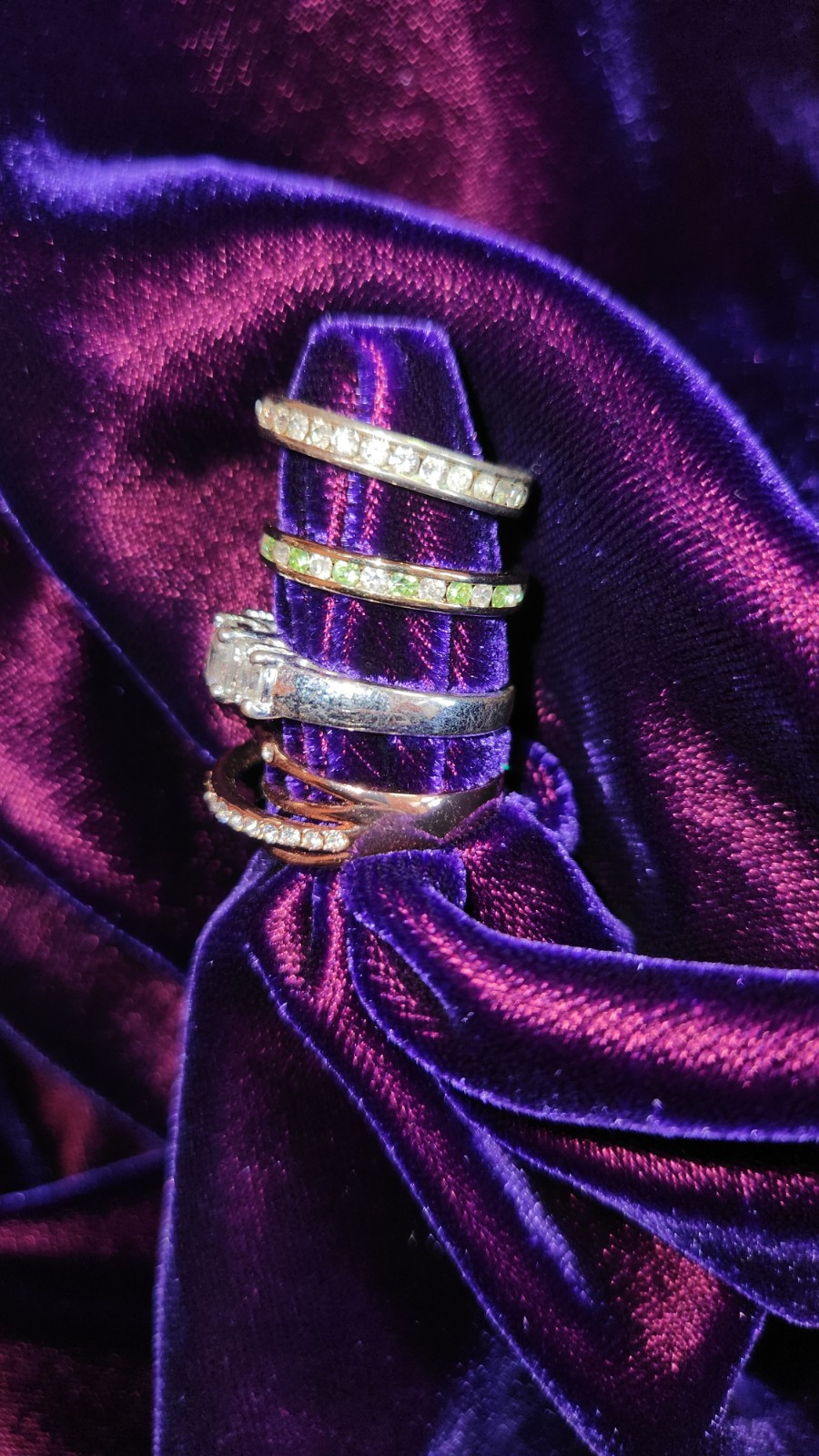 Lot of 16 Various Cocktail Rings, All Size 7, Silver, Gold, Rose Gold