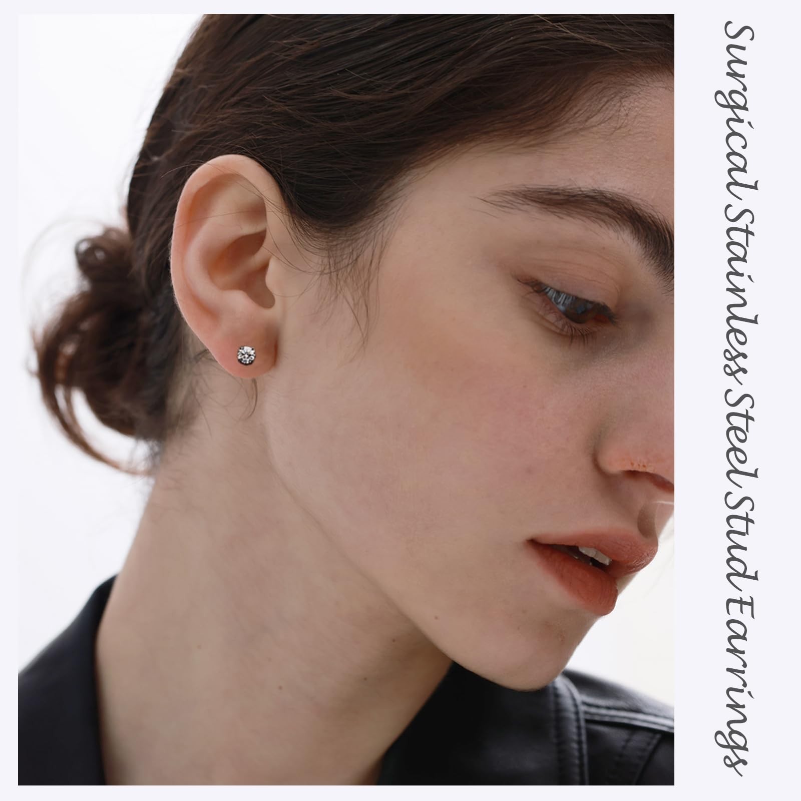 8Pairs Screw Back Stud Earrings Surgical Stainless Steel Stud Earrings for Wo…