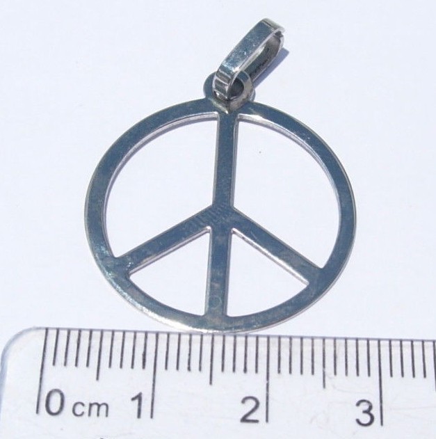 Stainless Steel Peace Sign Pendant Charm