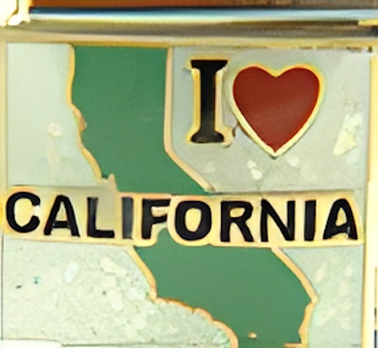 I Love California Sparkle White Enamel 9mm Italian Charm Bracelet Link Travel