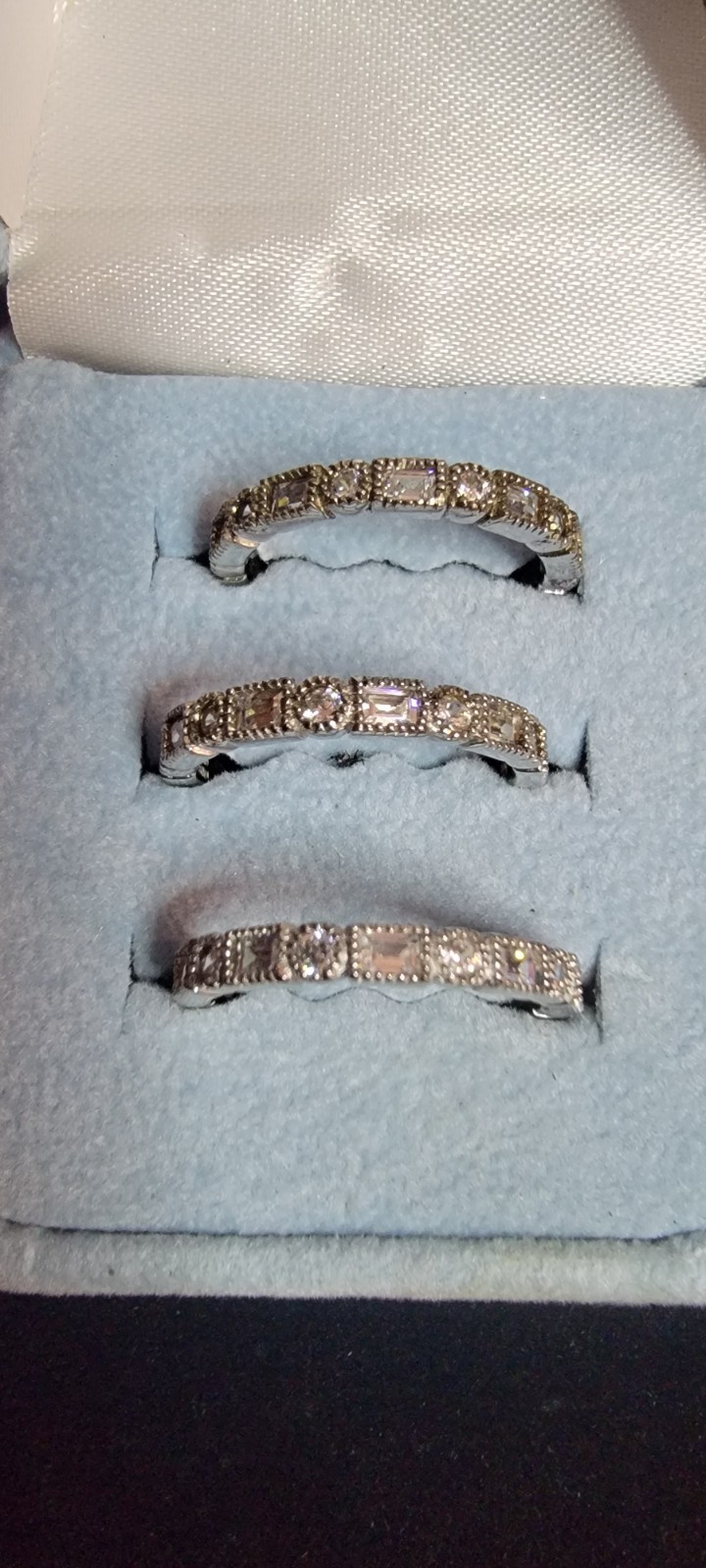 Epiphany Sterling Silver CZ Eternity Stack Ring Set Size 7 7.19g