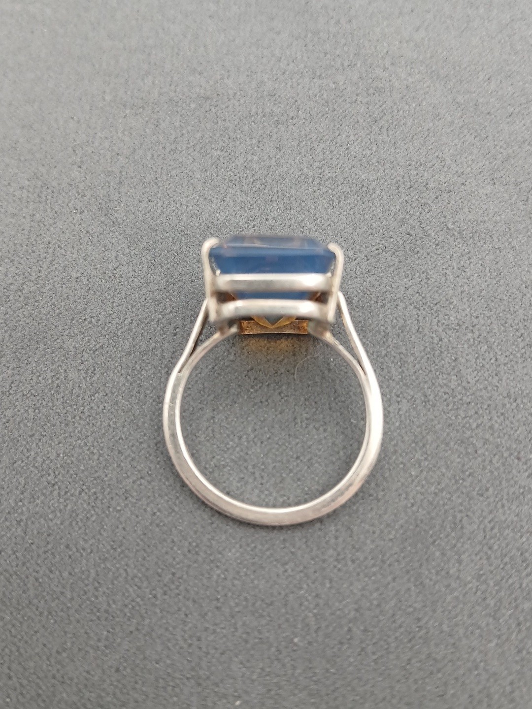 Sterling Silver 925 Bi-Color Lab Created Tourmaline Statement Ring Size 8.75″