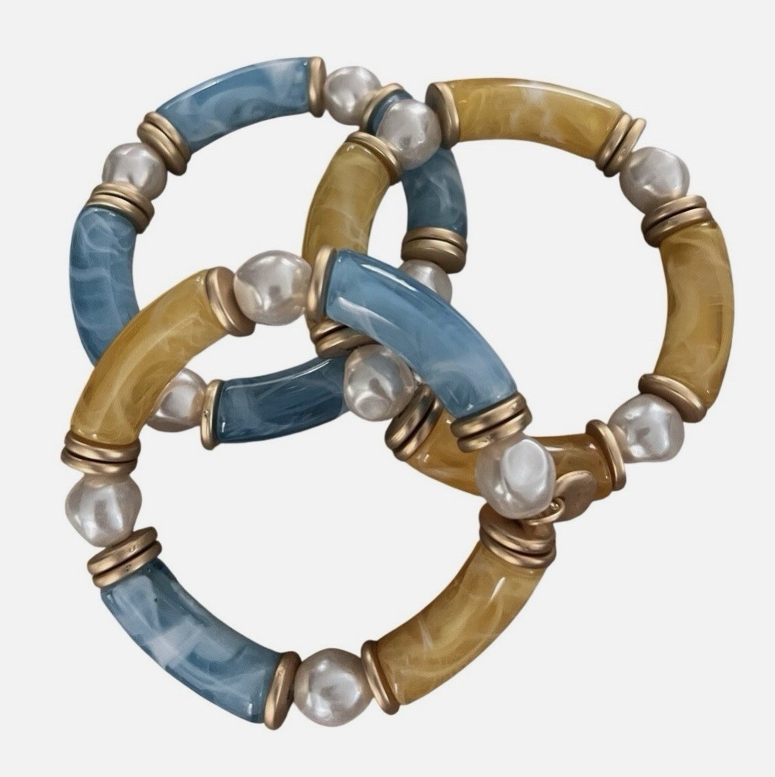 Plunder Design Beaded Bracelet Set Trendy Fashion Jewelry, 3-Piece