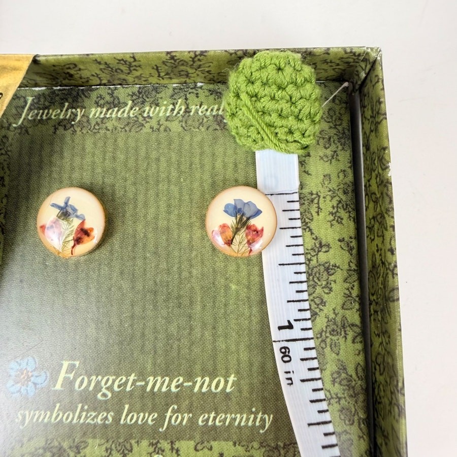 Pressed Flower Studs Forget-me-nots Wildflower Jewelry