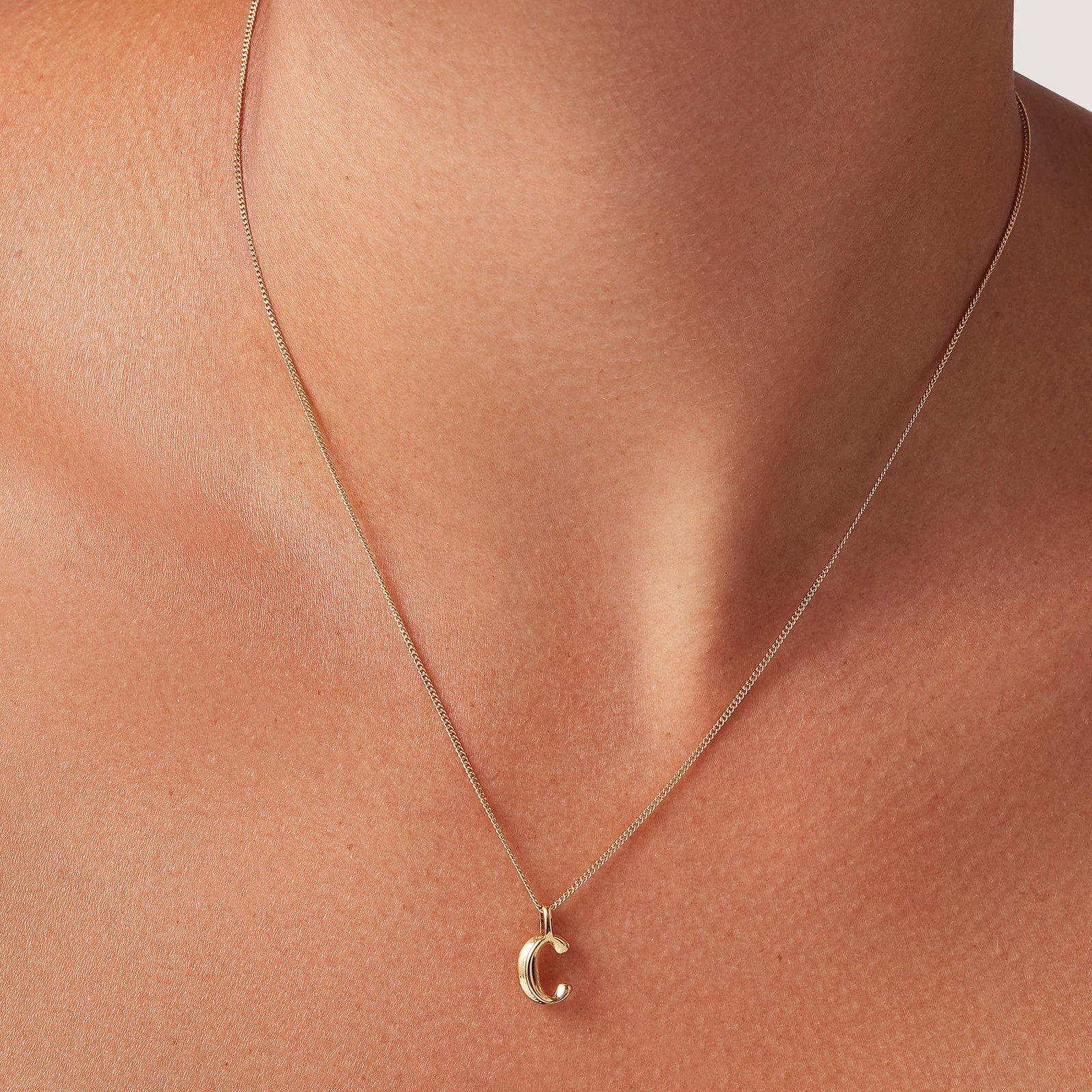 JENNY BIRD Letter C Monogram Initial Pendant Necklace | High Polish Gold, Lob…