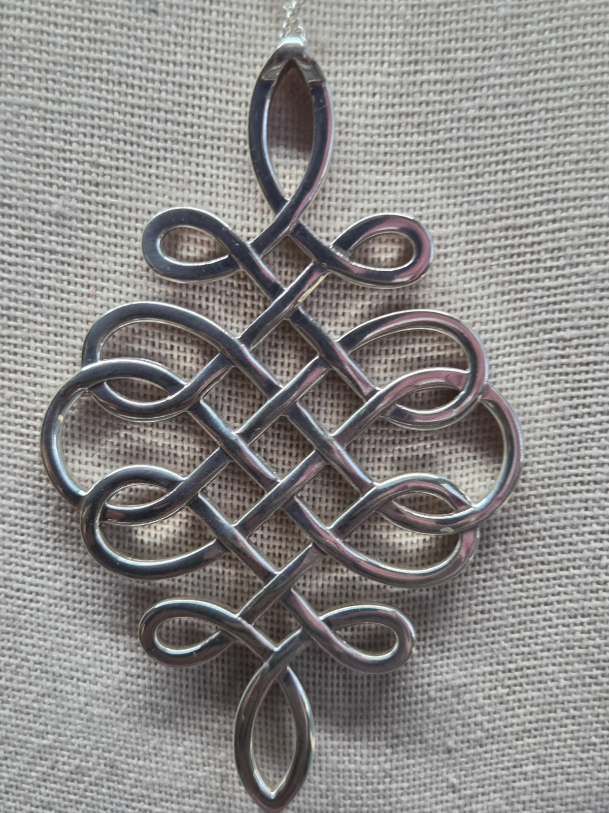 Brighton Illumina Ribbon Silver Plated Crystal Pave Statement Pendant Necklace