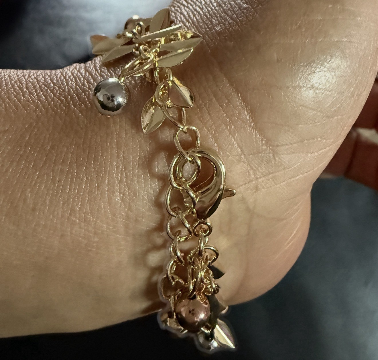 None tarnish none fadeCharm Dangle Adjustable Cable Chain Anklet Lobster Closure